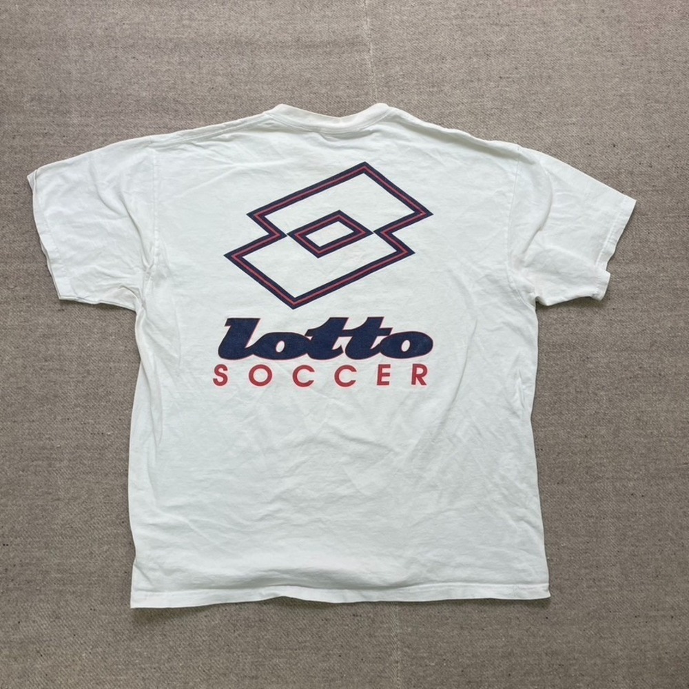 Vintage Lotto midwest Soccer shirt mens XL White 1990s single stitch USA